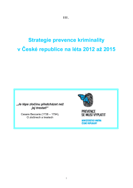 Strategie prevence kriminality v České republice na léta 2012 až 2015