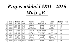 Rozpis utkání Podzim 2015 Muži „B“