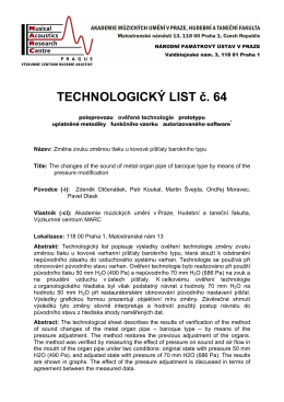 TECHNOLOGICKÝ LIST č. 64