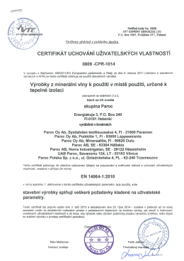 certifikát uchování uživatelských vlastností