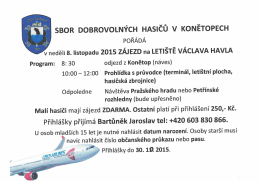 v neděli 8. listopadu 2015 ZÁJEZD na LETIŠTĚ VÁCLAVA HAVLA