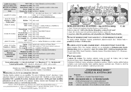 NEDĚLE 31. KVĚTNA 2015 10:00 - Římskokatolická farnost Šternberk