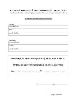 Formul Pro Odstoupen Od Kupn Smlouvy C