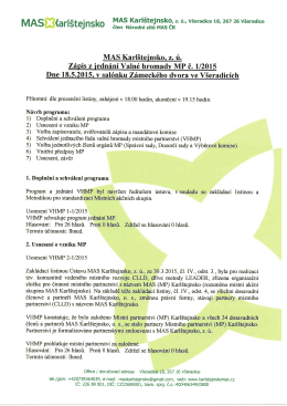 Z&aacute;pis VHMP č. 1/2015 - MAS Karl&scaron;tejnsko, os