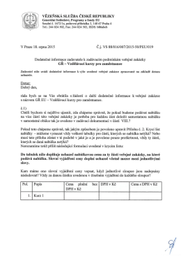 Dodatečn&eacute; informace č. 4 - Vězeňsk&aacute; služba Česk&eacute; republiky