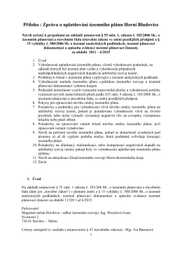 Příloha : Zpráva o uplatňování územního plánu Horní Bludovice