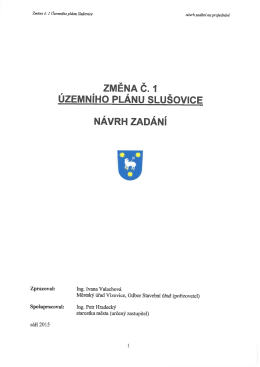 Změna č. 1 Územního plánu Slušovice návrh zadání