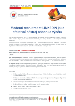 Moderní recruitment LINKEDIN jako efektivní nástroj