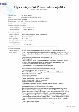 Výpis z živnostenského rejstříku