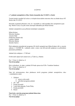 Zápis z 7. zasedání Zastupitelstva obce Stožec ze dne 5.5.2015