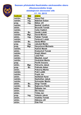 Seznam příslušníků Hasičského záchranného sboru