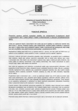 Tisková zpráva