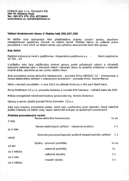 Vážení družstevníci domu V Malém háji 356,357,358