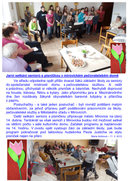 Jarní setkání seniorů s písničkou v DPS - 11.3.2015