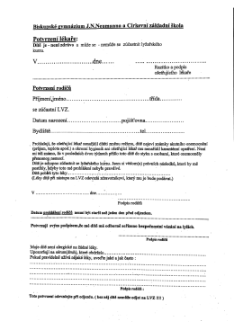 Potvrzení k lyžařskému kurzu - Biskupské gymnázium J. N.