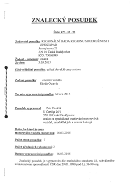 Znaleck&yacute; posudek &Scaron;koda Octavia I