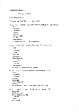 WOCZ65 OPIN 020835 VÝSTRAHA ČHMÚ Číslo: PVI_2015/36