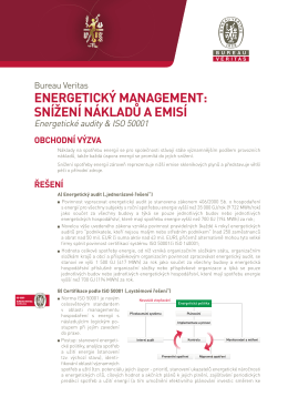 Energetické audity a ISO 50001 - Bureau Veritas Czech Republic