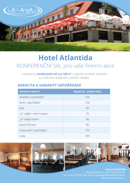 Hotel Atlantida - Ceník pronájmu konferenčního sálu