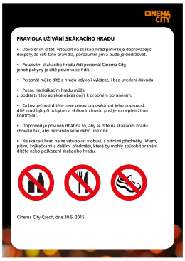 PRAVIDLA UŽ&Iacute;V&Aacute;N&Iacute; SK&Aacute;KAC&Iacute;HO HRADU