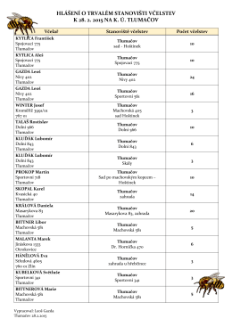 HLÁŠENÍ O TRVALÉM STANOVIŠTI VČELSTEV K 28. 2