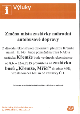 Změna místa zastávky náhradní - K