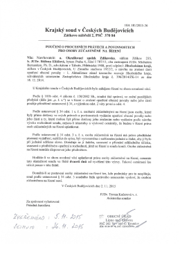 Poučení o procesních právech a povinnostech pro osoby