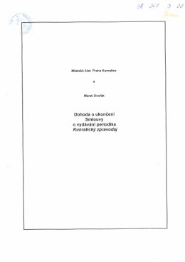 Dohoda o ukončení Smlouvy o vydávání periodika