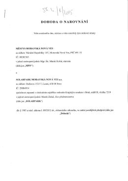DOHODA o NAROVN&Aacute;N&Iacute;