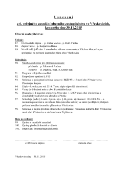 Usnesení ze 6. veřejného zasedání obec. zast. ze dne 30.11. 2015