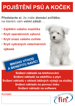 POJIŠTĚNÍ PSŮ A KOČEK