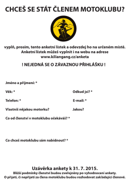 CHCE&Scaron; SE ST&Aacute;T ČLENEM MOTOKLUBU?