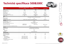 Technická specifikace 500&500C