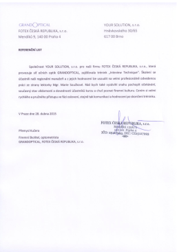 GRANDOPTICAL YOUR SOLUTION, s.r.o.