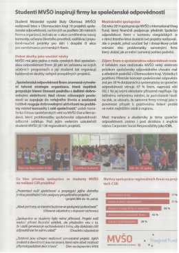 Studenti MVŠO inspirují ﬁrmy ke společenské odpovědnosti