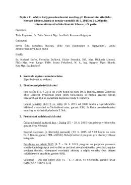 zápis z jednání 18. 5. 2015 - Komunitní středisko Kontakt Liberec po