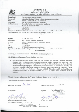 Dodatek č. 1 - Městské služby Ústí nad Labem, příspěvková