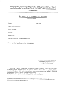 Pedagogicko-psychologická poradna KHK, pracoviště J I C IN,
