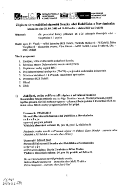 Zápis ze shromáždění starostů Svazku obcí Dobříšska a Novoknínska