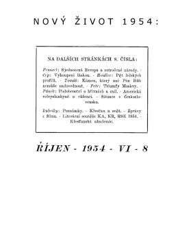 NOV&Yacute; ŽIVOT 1954: