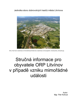 Stručná informace pro obyvatele ORP Litvínov v případě vzniku