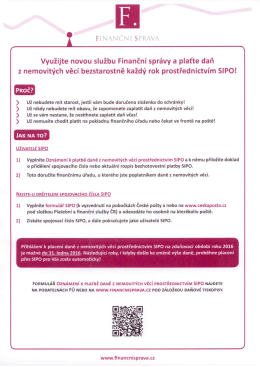 Informace o možnosti placení daně z nemovitých věcí