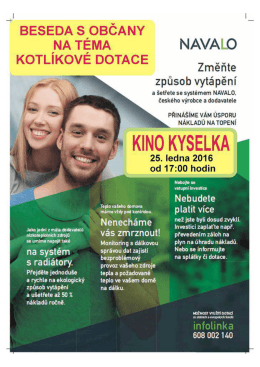 Beseda s občany 25.1.2016 od 17:00 hodin - Kino