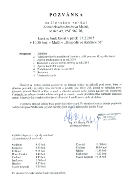 POZVÁNKA - Zemědělské družstvo Maleč