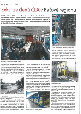 Exkurze členů ČLA v Baťově regionu