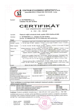 Certiﬁk&aacute;t - Oknarondr
