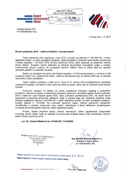 Životní podmínky 2016