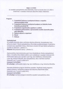 19.00 hod. v zasedací místnosti obecního úřadu v Blatničce.
