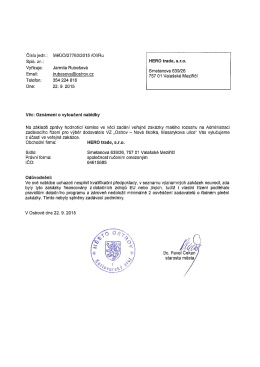 Číslo jedn.: Mě00127783l2015ÍOllRu Spis. zn.: HERO trade, s.r.o. V