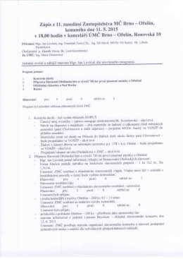 Zápis z jednání ZMČ ze dne 11.5.2015